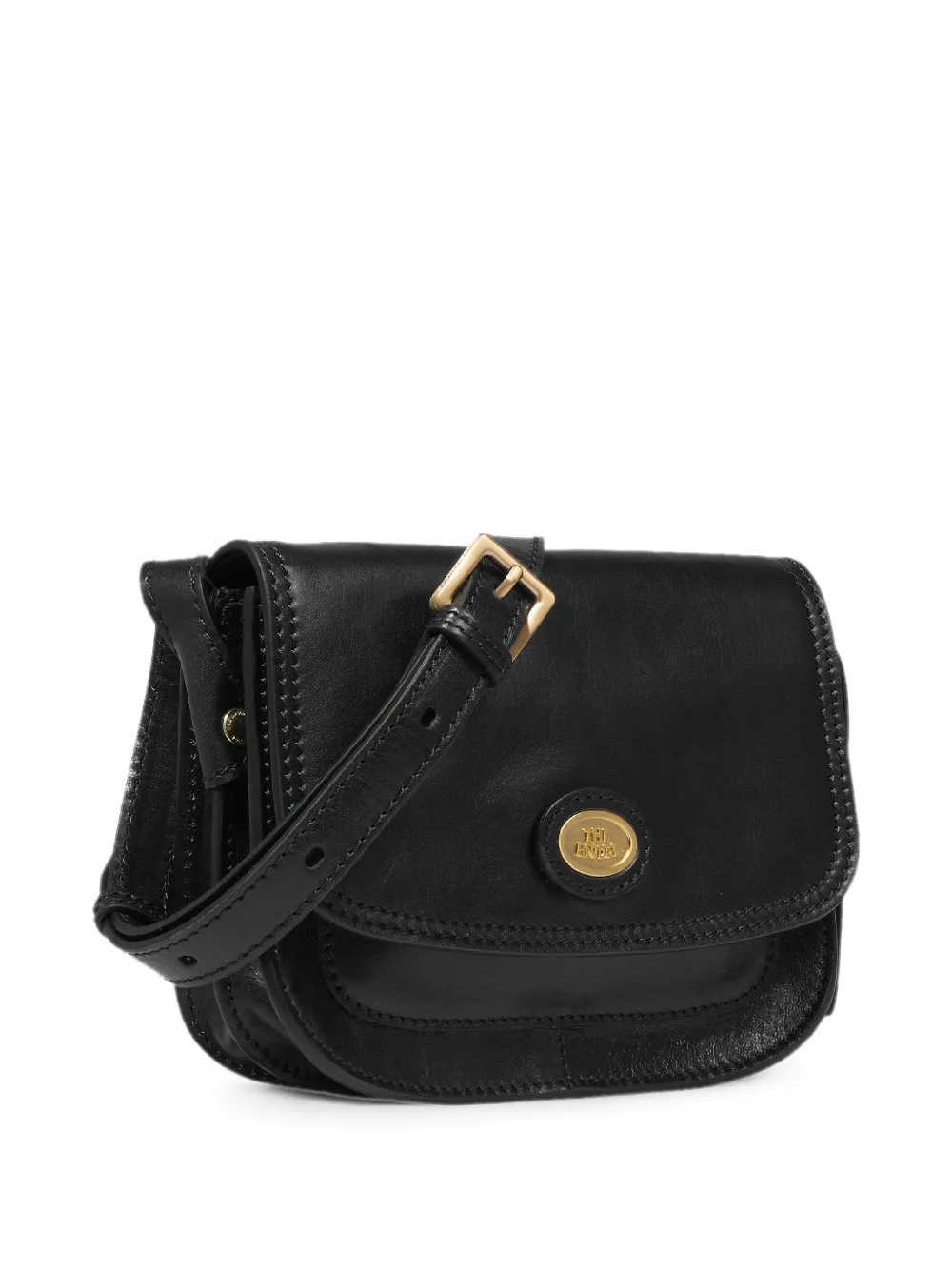 The Bridge Leren crossbodytas met logoplakkaat Zwart