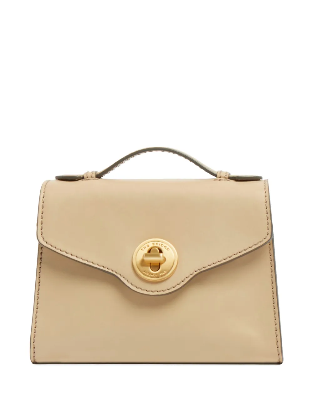 The Bridge leather twist-lock tote bag - Toni neutri