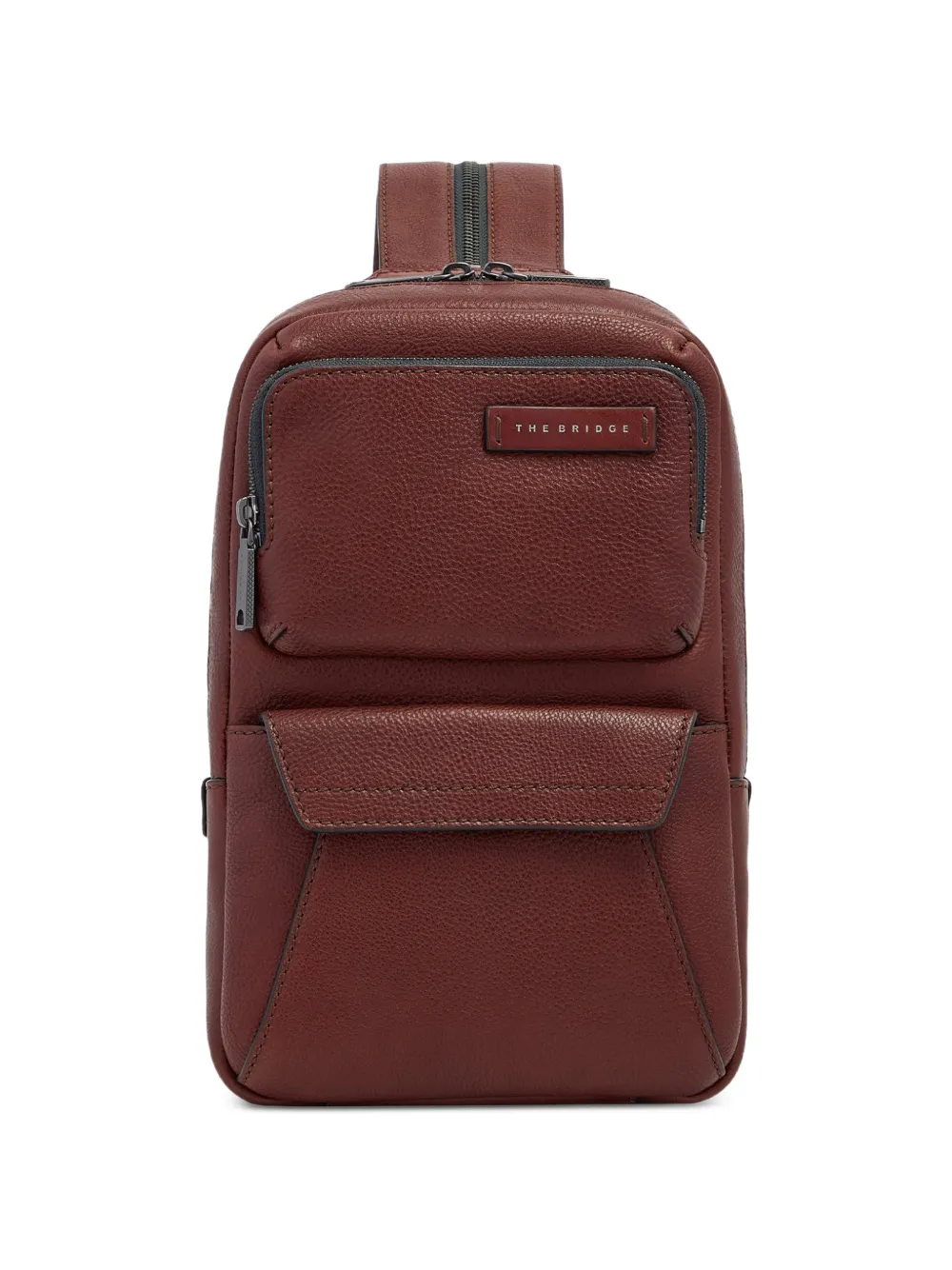 The Bridge leather zip-fastening backpack - Marrone