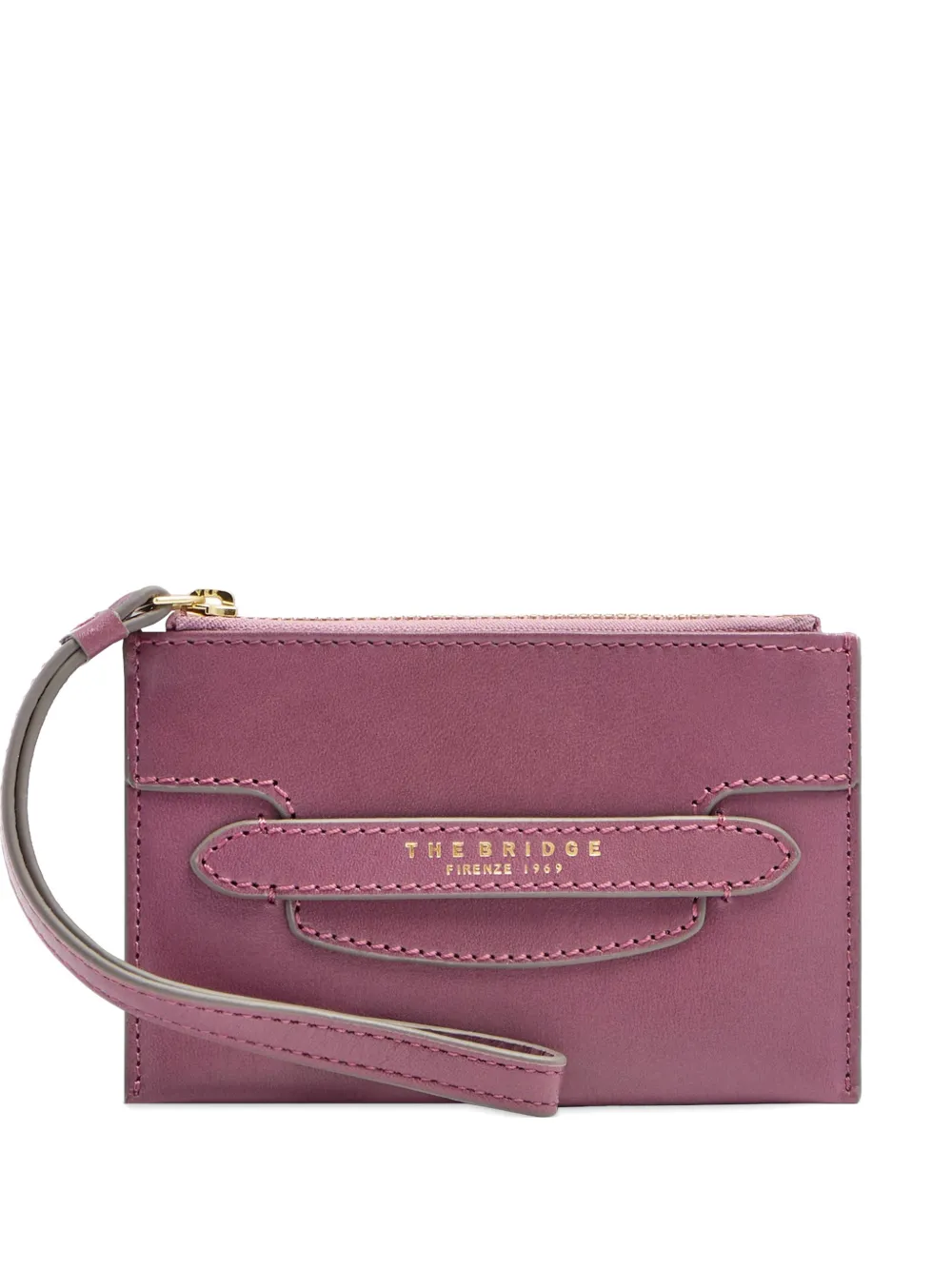 The Bridge Lucrezia logo-print leather clutch bag - Viola