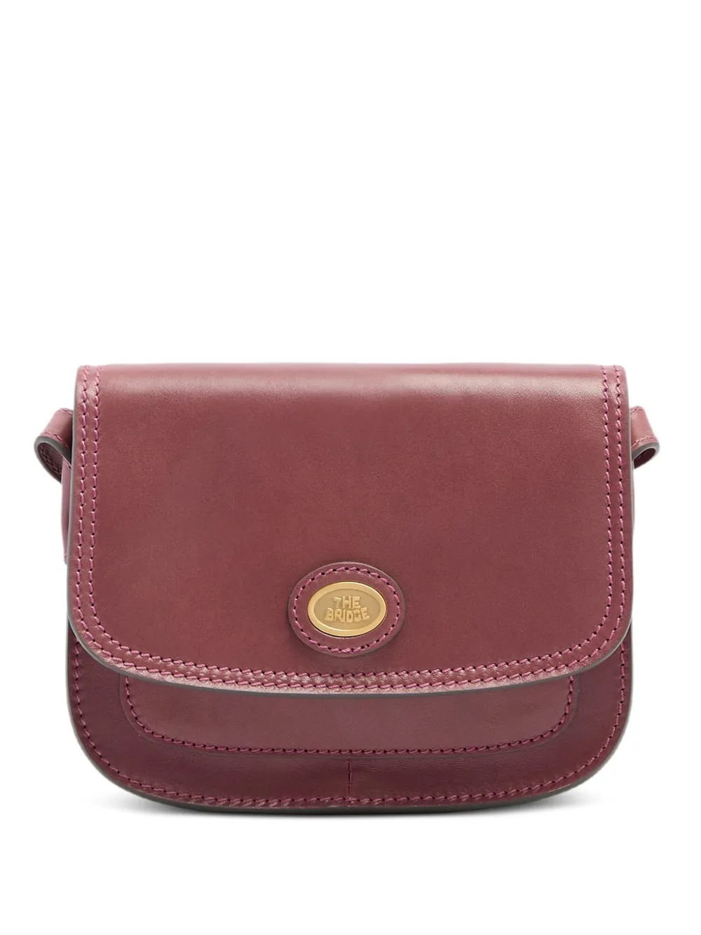 The Bridge small logo-plaque leather cross body bag - Rosa