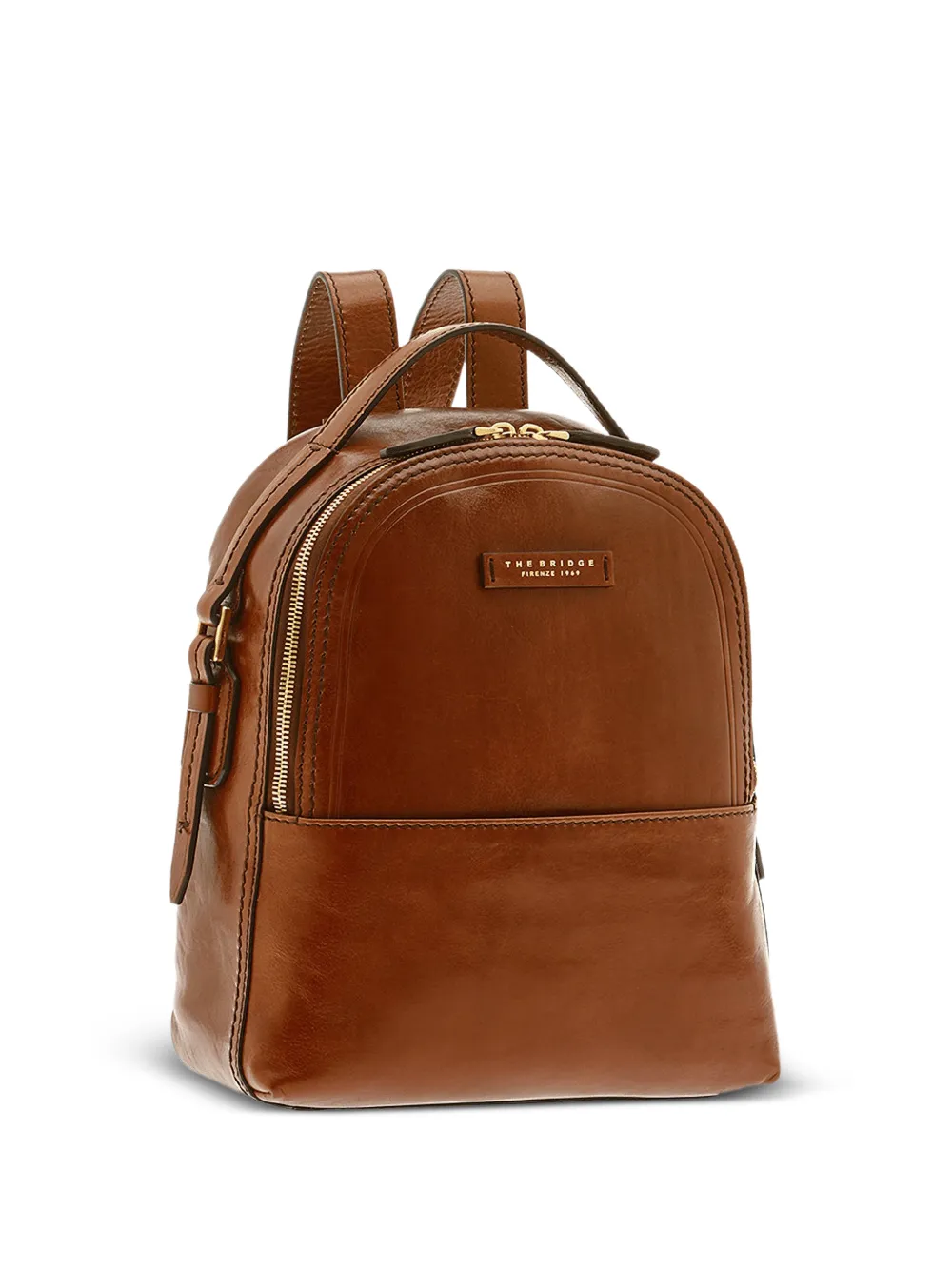 The Bridge Zaino in pelle pieno fiore - Marrone
