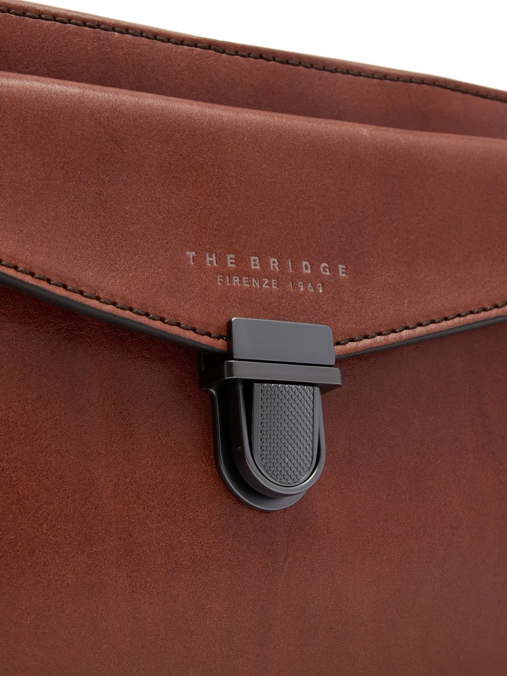The Bridge Leather push-lock Laptop Bag | Brown | FARFETCH