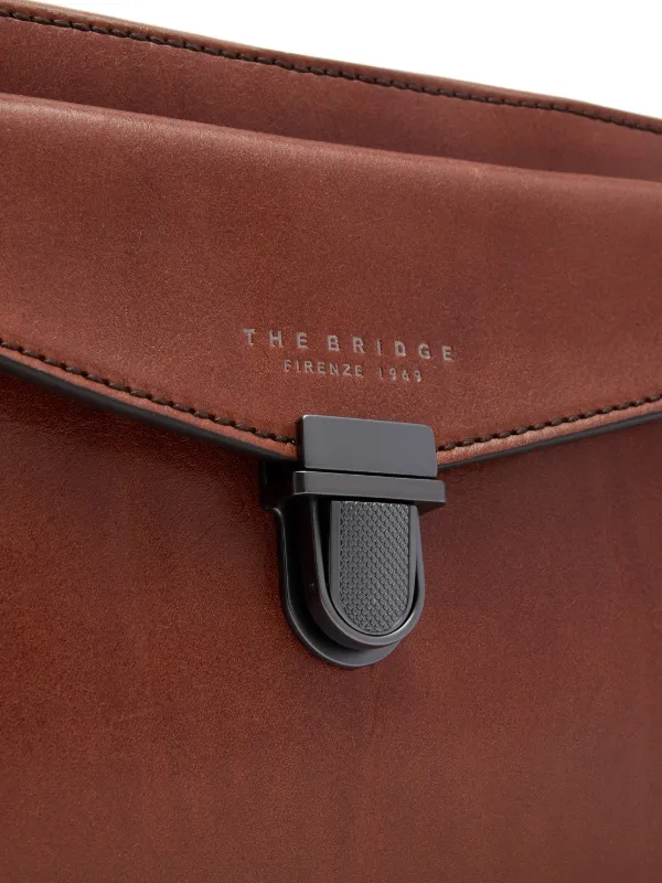 The Bridge Leather push-lock Laptop Bag | Brown | FARFETCH
