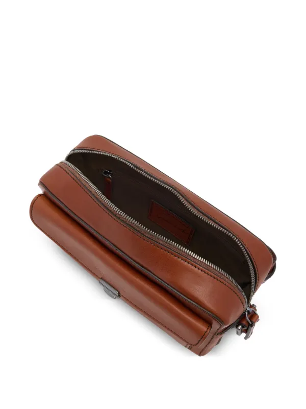 The Bridge Leather push-lock Laptop Bag | Brown | FARFETCH