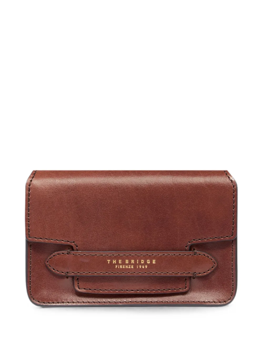 The Bridge leather chain-strap mini bag - Marrone