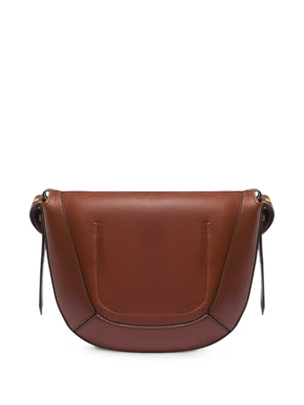 The Bridge Fedora Pebbled Leather Shoulder Bag | Brown | FARFETCH