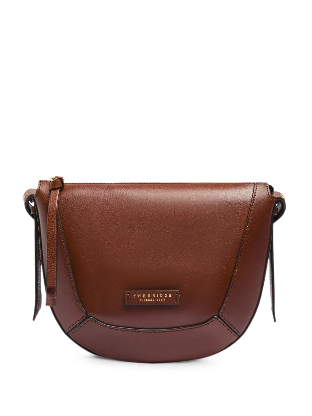 The Bridge Fedora pebbled leather shoulder bag - Brown