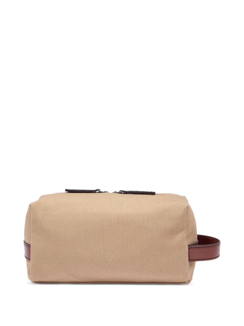 The Bridge Toilettas met leren afwerking Beige