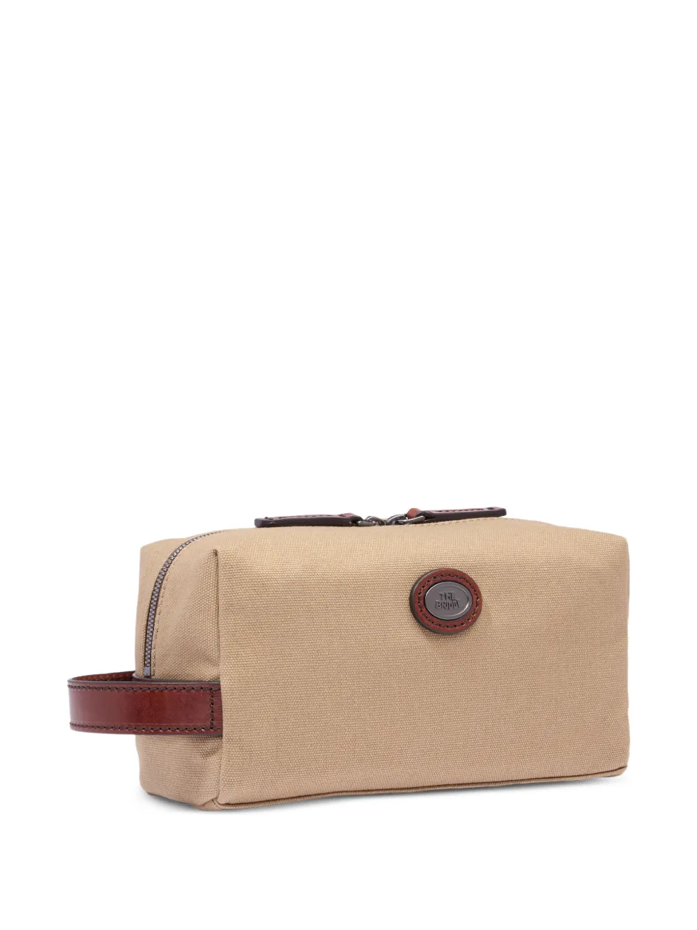 The Bridge Toilettas met leren afwerking Beige