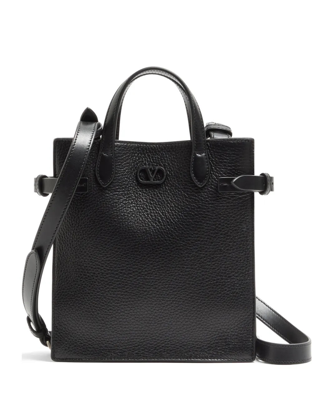 Valentino Garavani Antibes medium shopping bag in grained leather - Nero