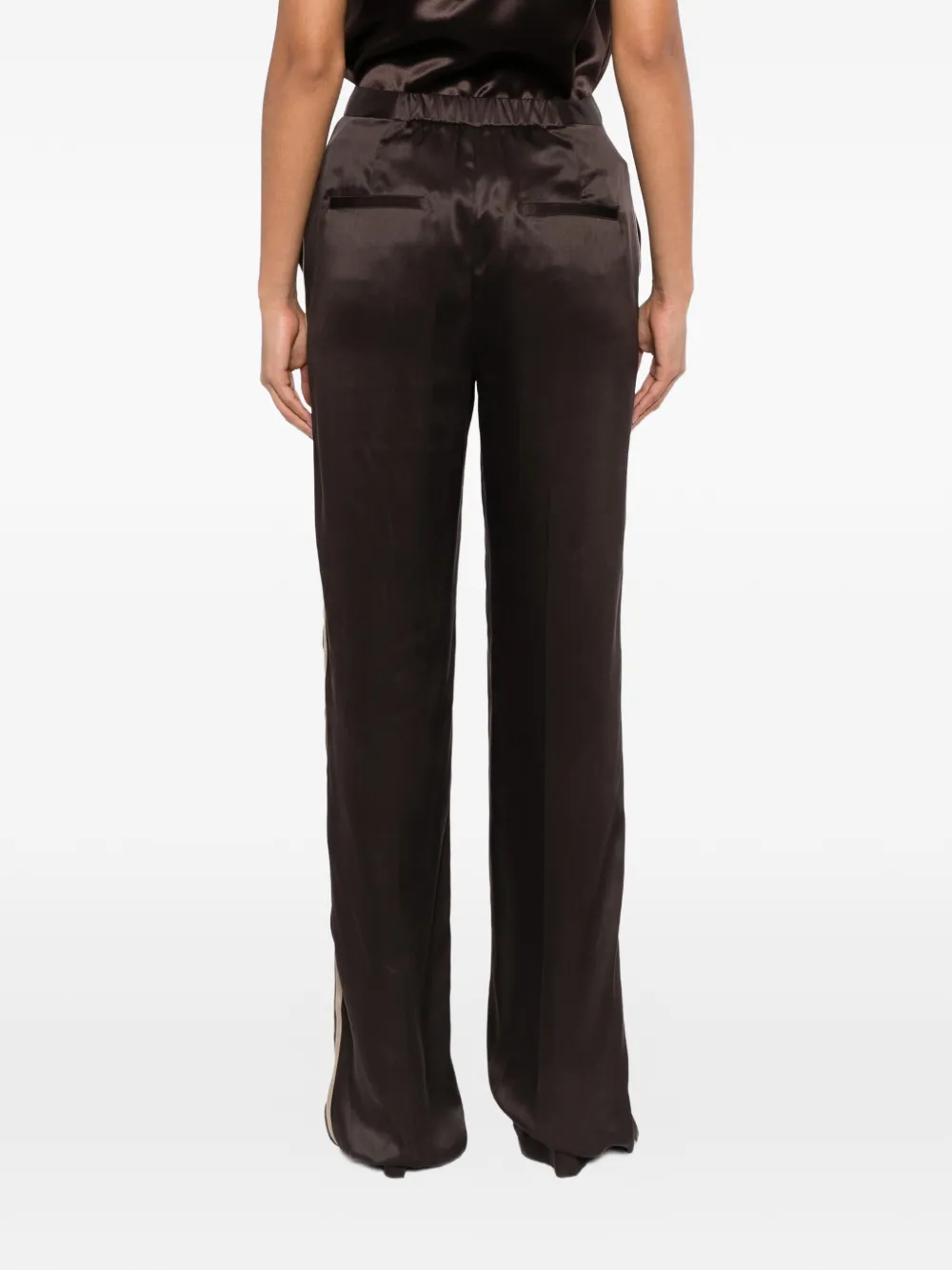 TOM FORD Palazzo broek met zijstrepen Bruin
