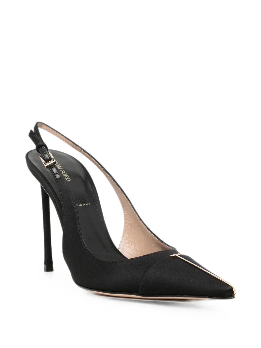 TOM FORD crystal-embellished slingback pumps Zwart