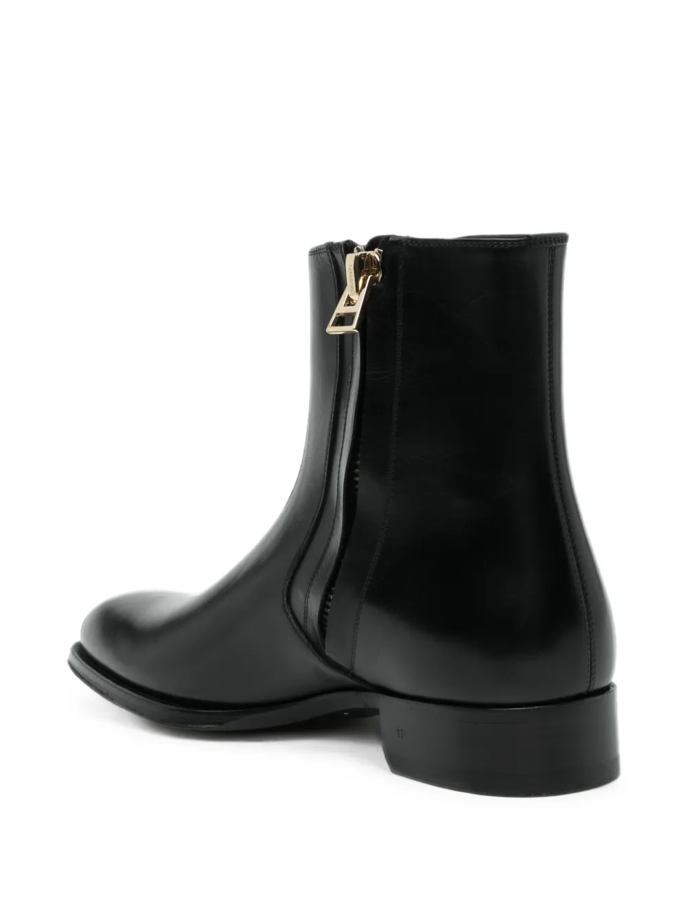 TOM FORD Leren enkellaarzen Zwart