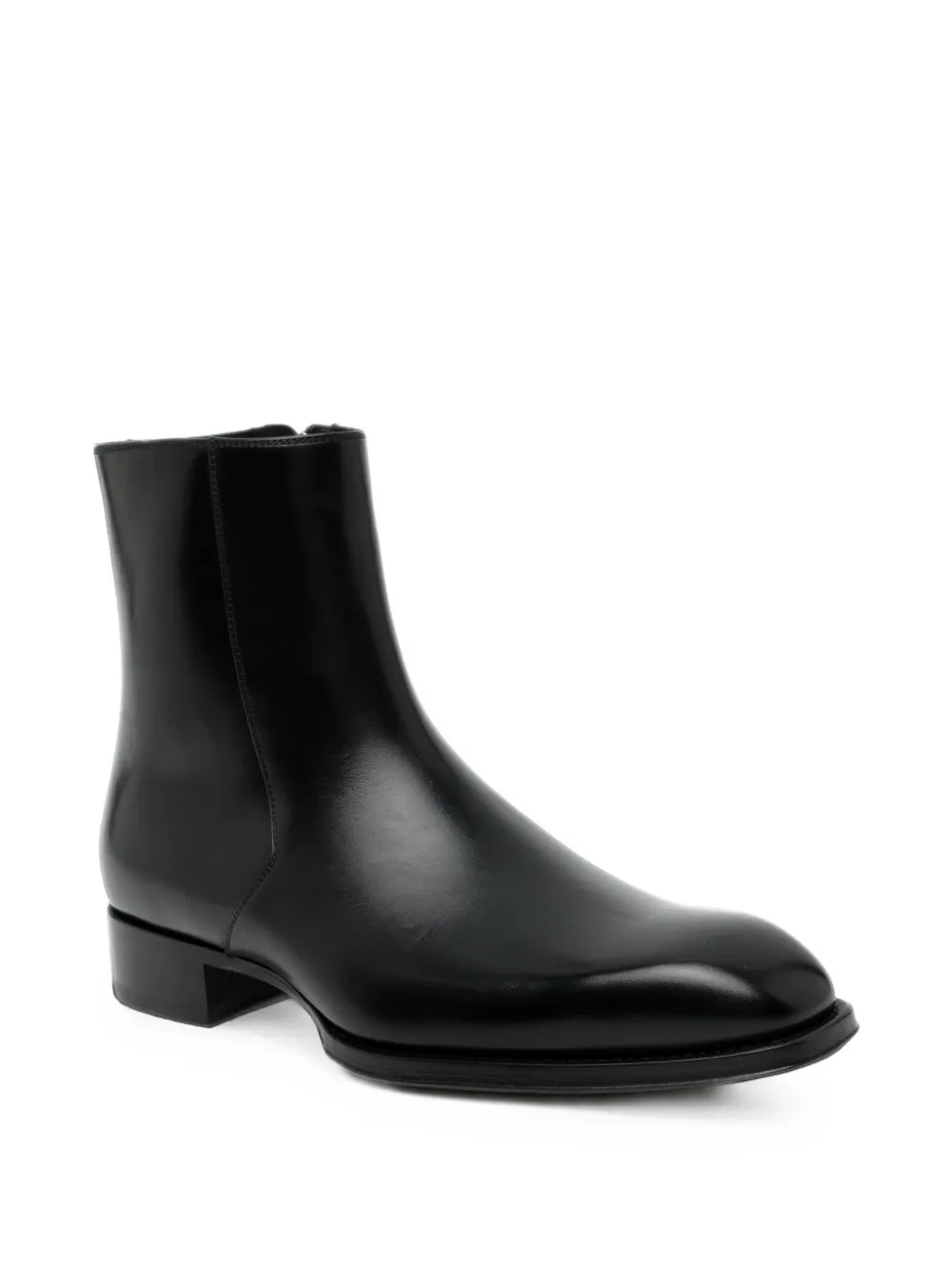 TOM FORD Leren enkellaarzen Zwart