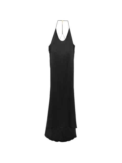 TOM FORD vestido de noche de seda con cuello halter y tacto aterciopelada