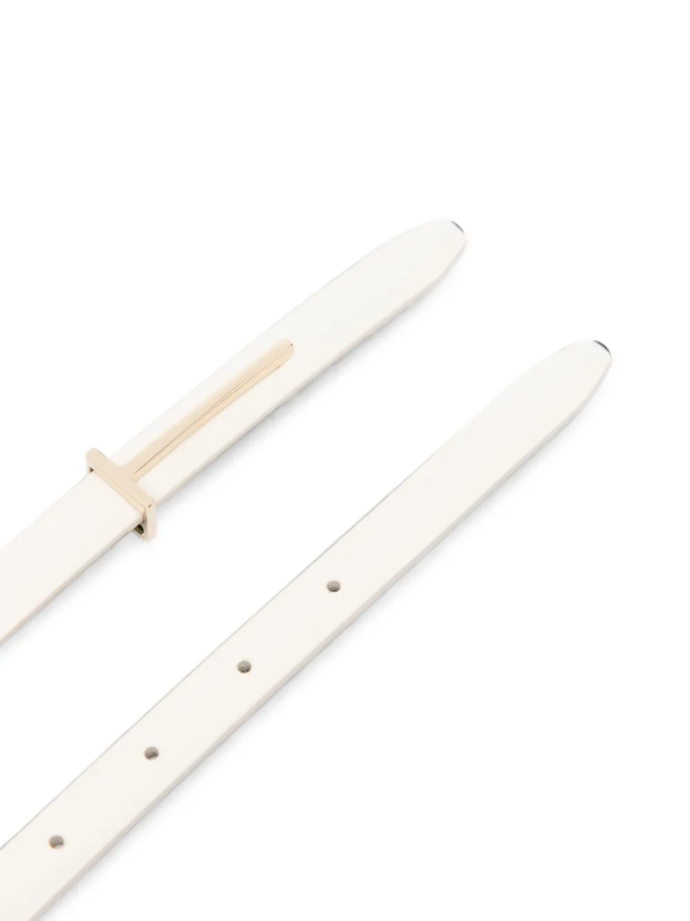 TOM FORD Spazzolato leren smalle T-riem Wit