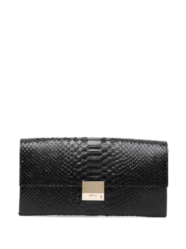 Tom Ford Python-effect Leather Clutch Bag in Black