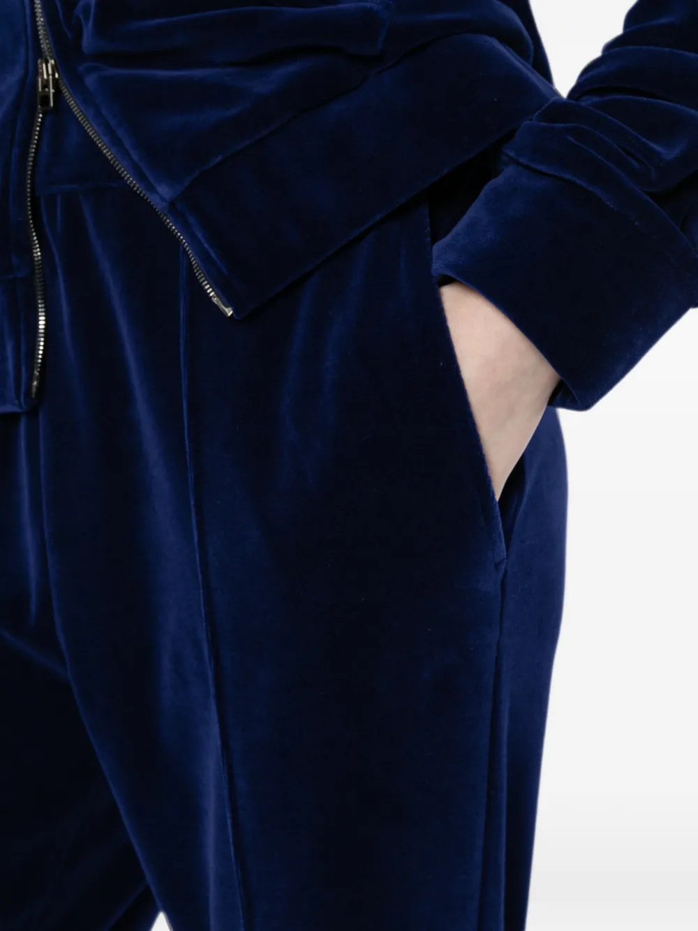 TOM FORD Ton-sur-ton TF joggingbroek van velours met borduurwerk Blauw