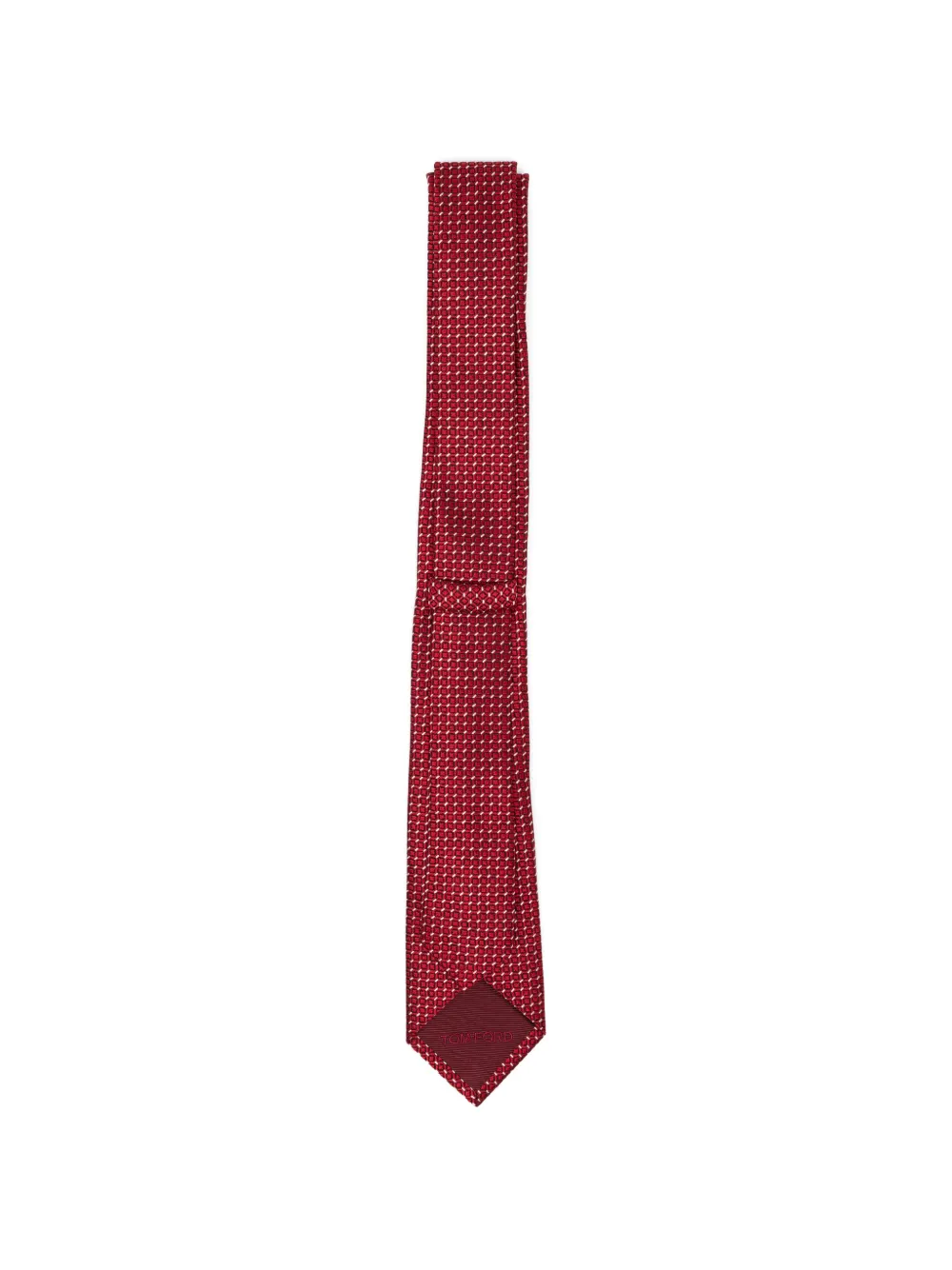 TOM FORD silk jacquard clover tie Rood