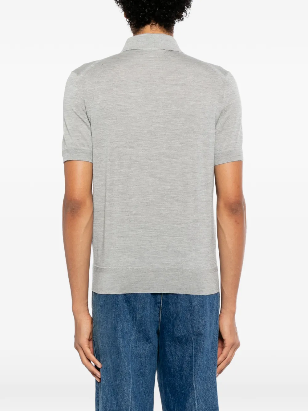 TOM FORD Fijngebreid poloshirt Grijs