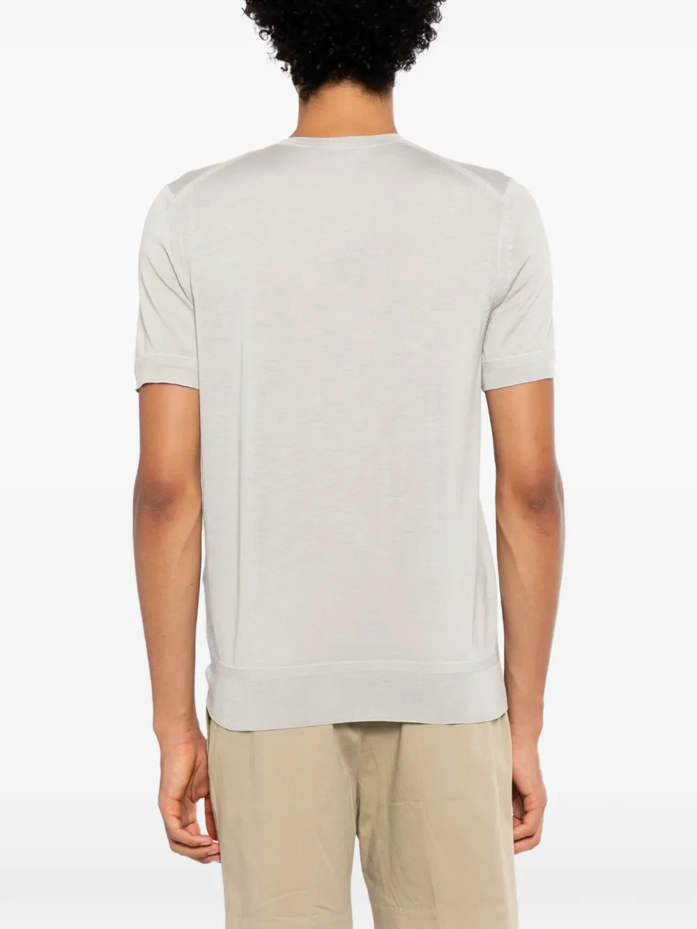 TOM FORD fine-knit short-sleeve T-shirt Beige