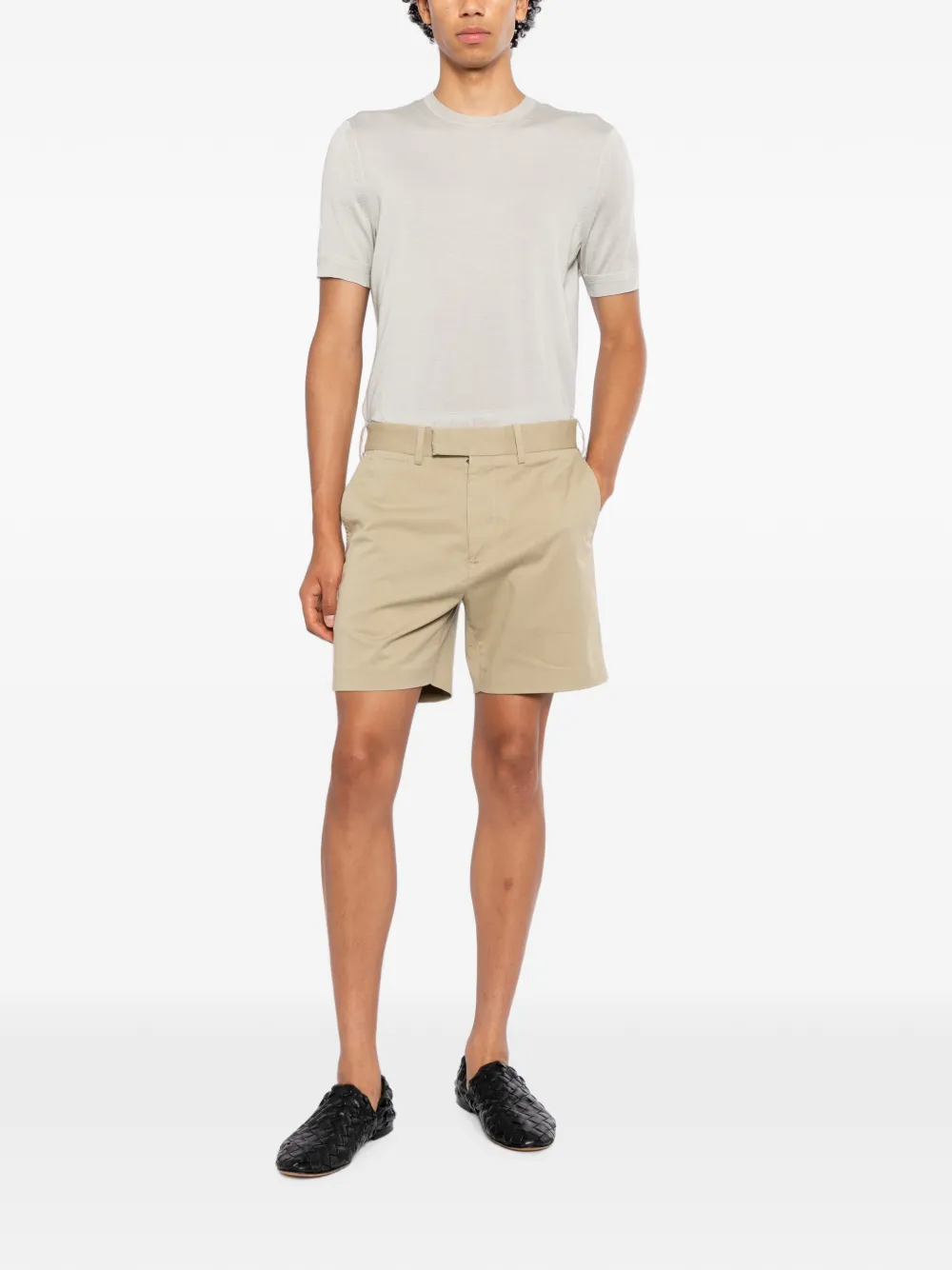 TOM FORD fine-knit short-sleeve T-shirt Beige