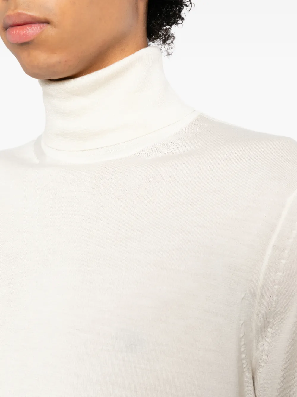 TOM FORD fine-gauge turtle-neck t-shirt Beige
