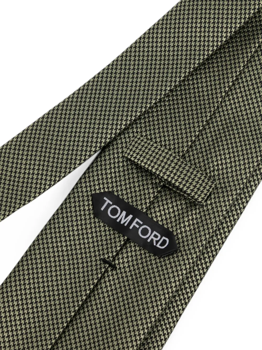 TOM FORD Stropdas met pied-de-poule print Groen
