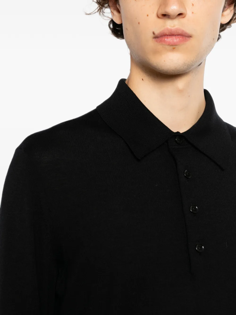 TOM FORD Poloshirt met lange mouwen Zwart