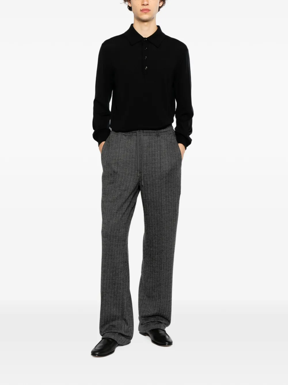 TOM FORD Poloshirt met lange mouwen Zwart