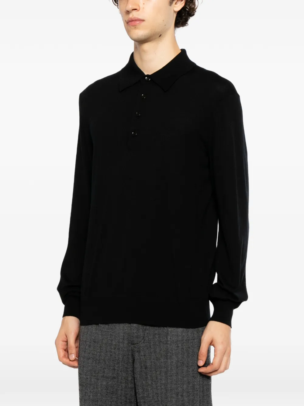 TOM FORD Poloshirt met lange mouwen Zwart
