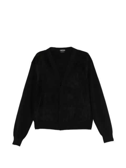 TOM FORD suede front merino cardigan