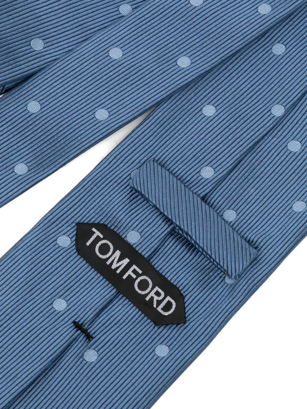 TOM FORD Satijnen stropdas met stippen Blauw