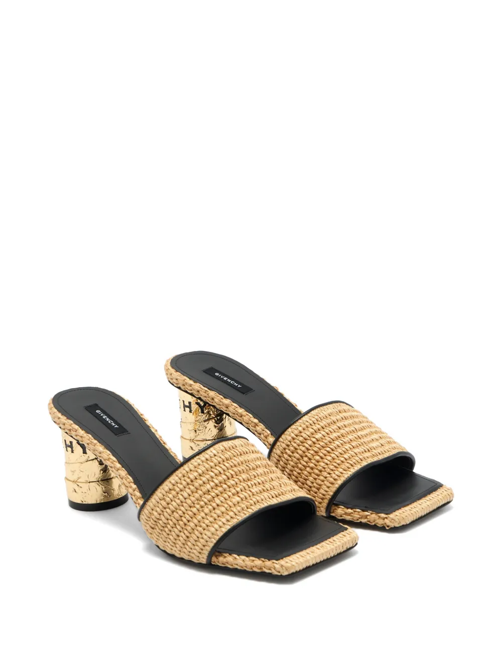 Givenchy raffia heeled mules Beige