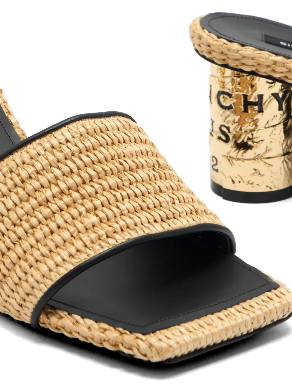 Givenchy raffia heeled mules Beige