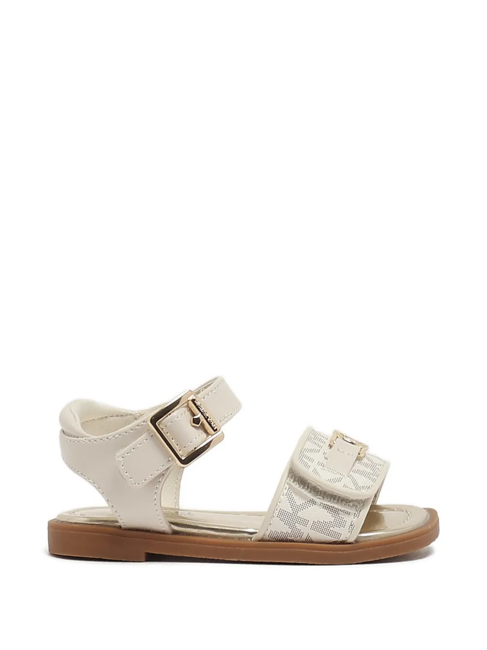 Michael Kors Kids monogram-print touch-strap sandals - Toni neutri