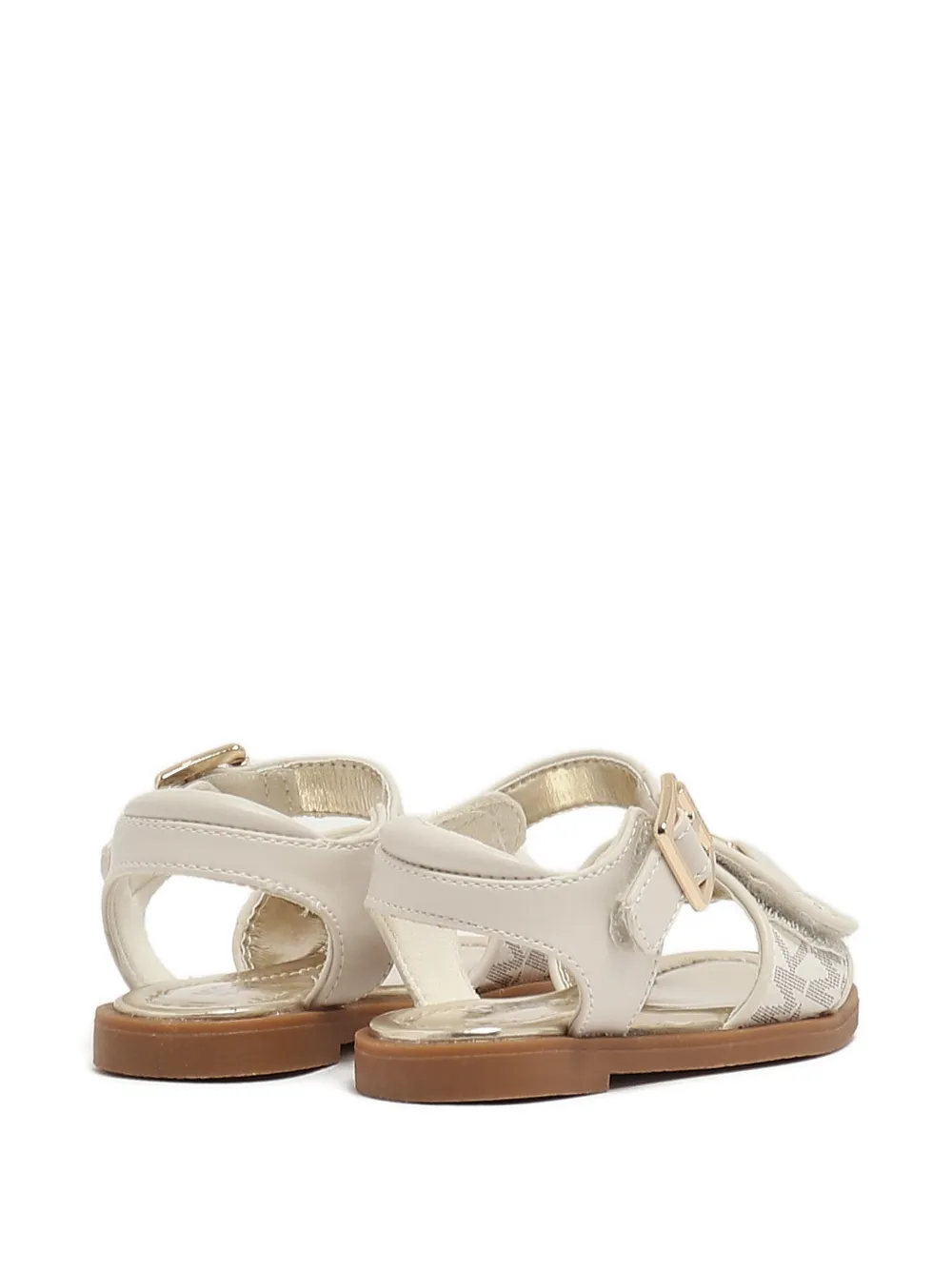 Michael Kors Kids monogram-print touch-strap sandals Beige