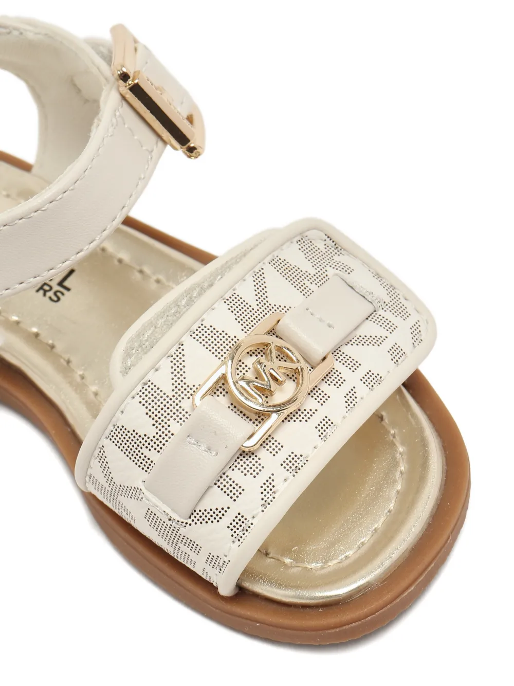 Michael Kors Kids monogram-print touch-strap sandals Beige