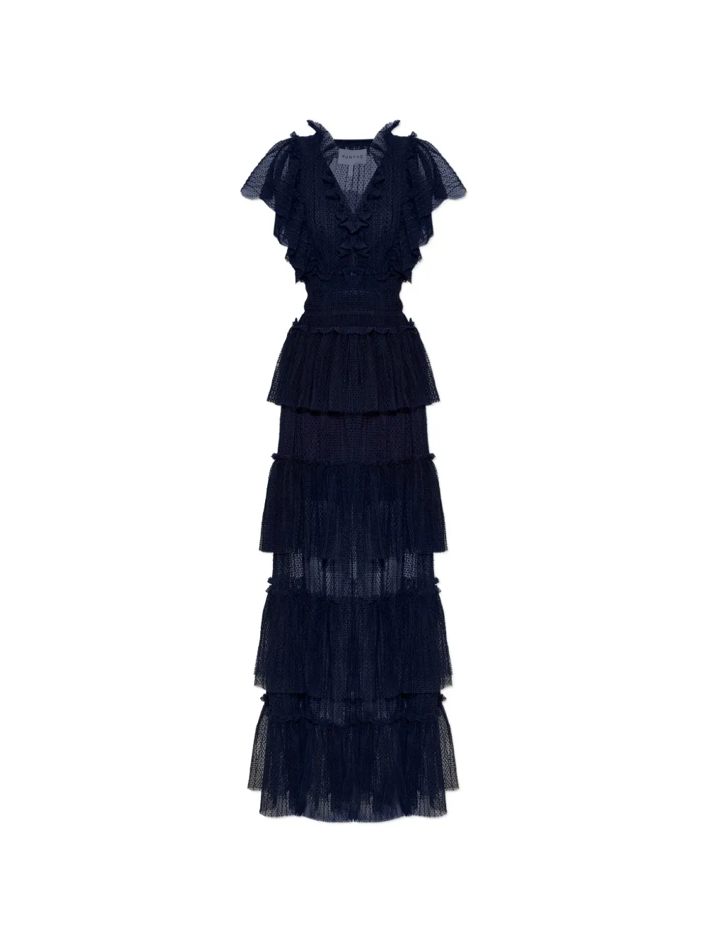 MUNTHE Noriz ruffled tiered maxi dress - Blu