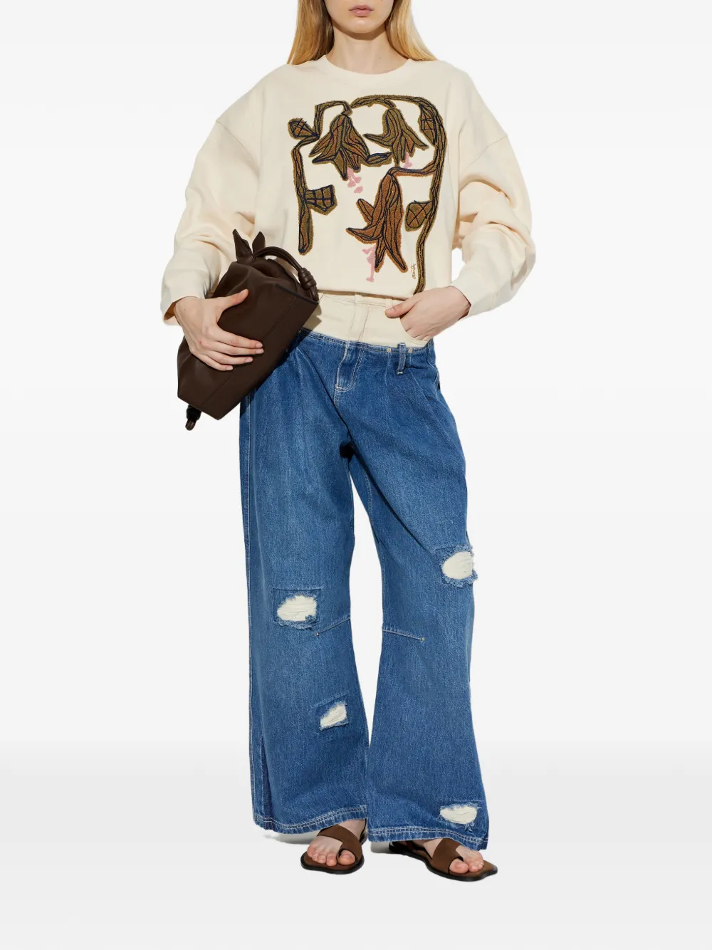 MUNTHE Nakoa katoenen sweater Beige