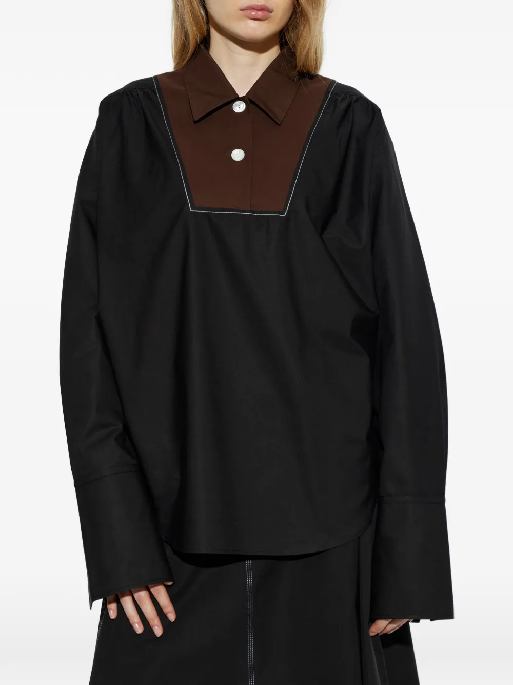  Marni Camisa Con Paneles En Contraste - Negro 