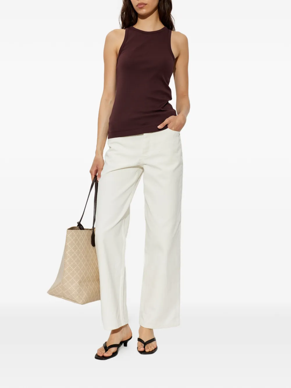 By Malene Birger Mani ribgebreide tanktop Rood