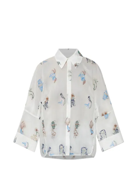MUNTHE camisa Nilsa con pez bordado