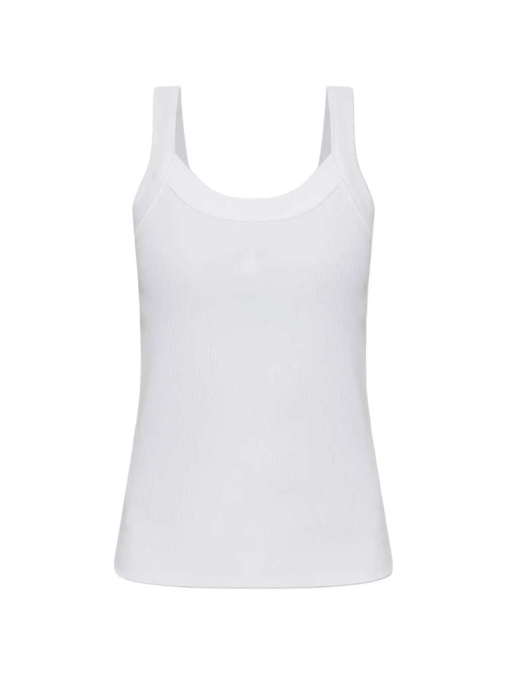 By Malene Birger Frillio ribbed-knit cotton tank top - Bianco