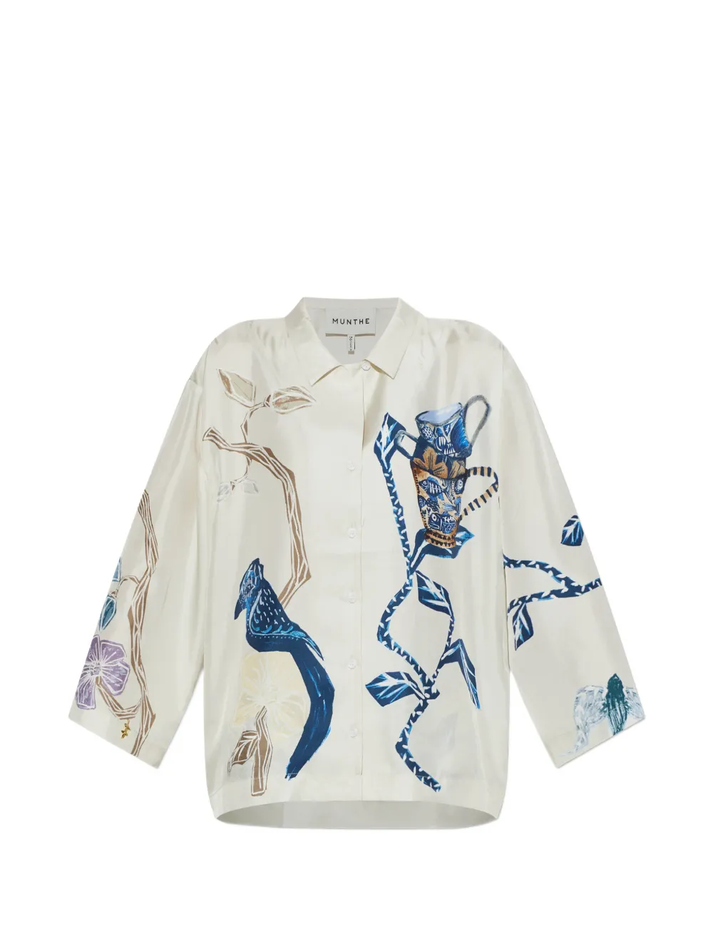 MUNTHE Nancie graphic-print button-down shirt - Weiß