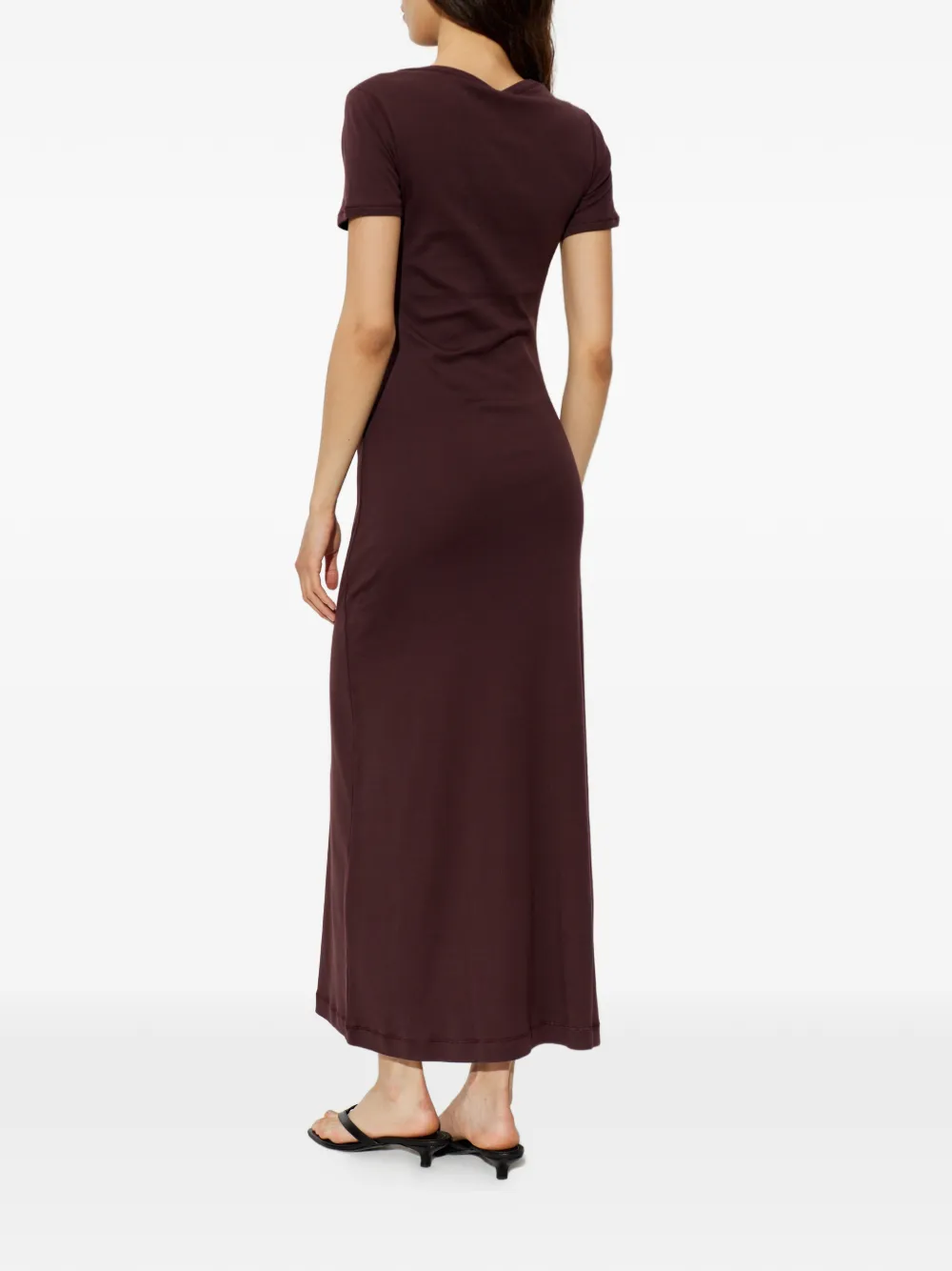 By Malene Birger Irina maxi-dress met korte mouwen en boothals Rood