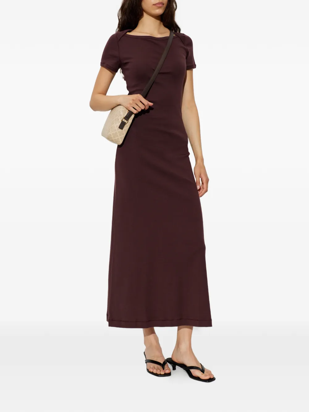 By Malene Birger Irina maxi-dress met korte mouwen en boothals Rood