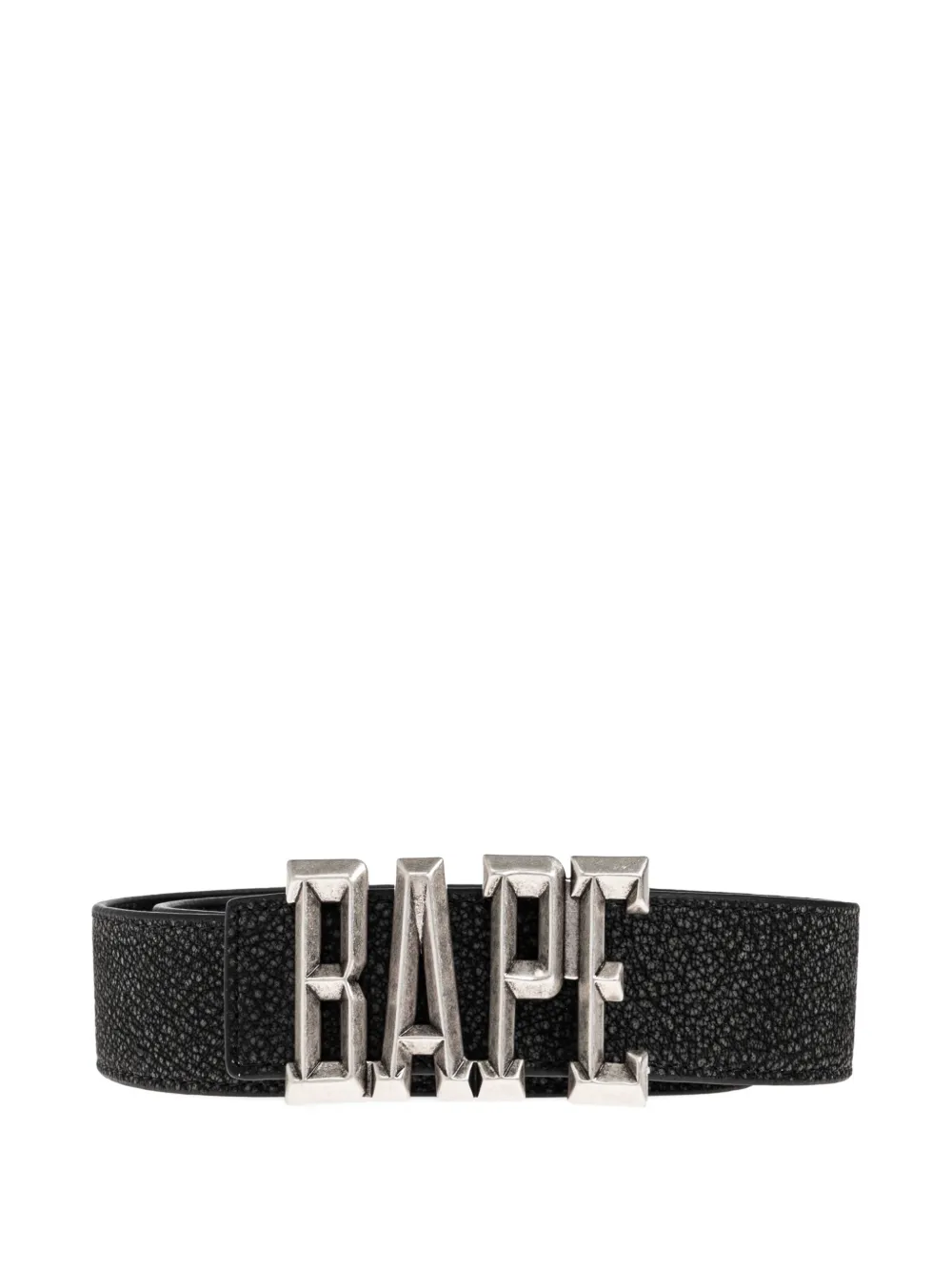 A BATHING APE® logo-buckle leather belt - Nero