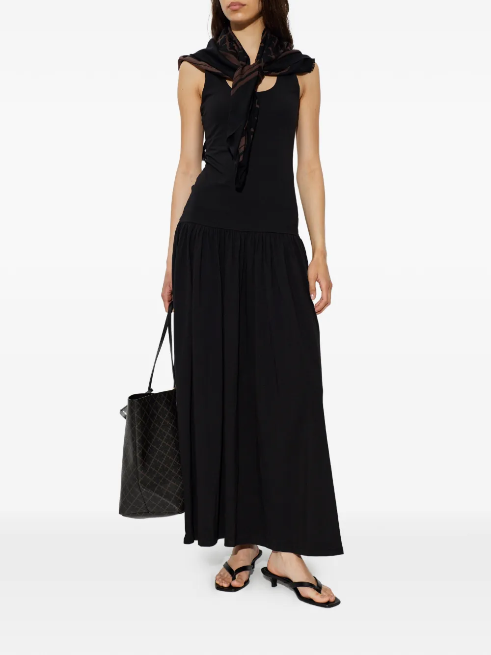 By Malene Birger Marcielle maxi-dress met gesmockte rok Zwart
